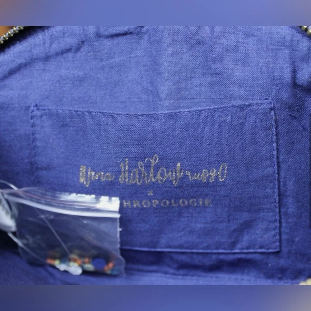 Embroidered Blue Anthropologie Velvet Clutch - Picture 3 of 7